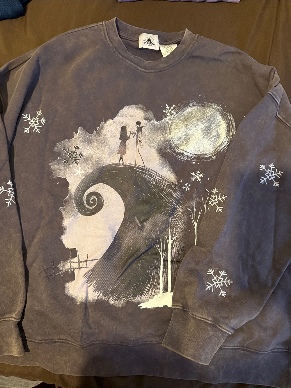 Nightmare Before Christmas Inspired Gray Graphic Sweatshirt medium